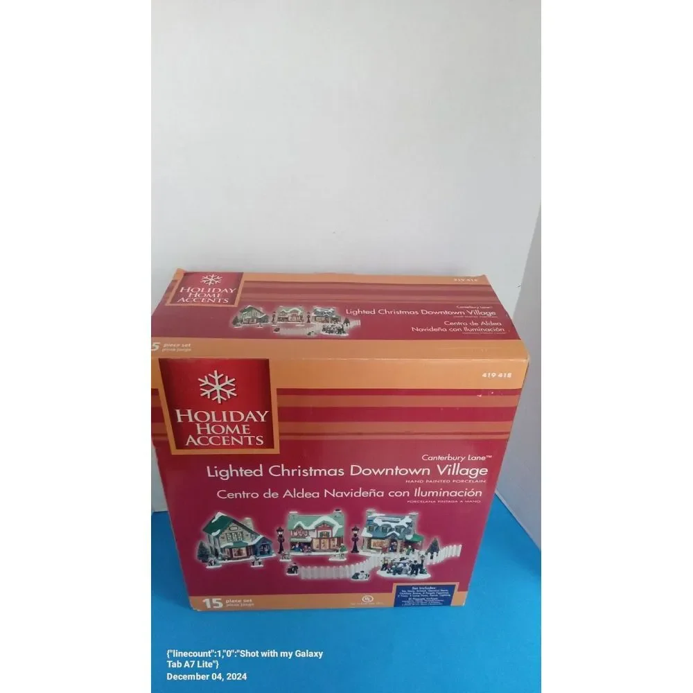 Holiday‎ Home Accents 15-Piece Lighted Christmas Downtown Village Set Collection